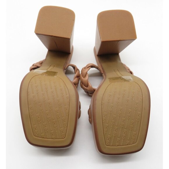BCBG Generation Women's Tan Braided Strap Block Heel Sandals Size 10 NEW - Picture 7 of 8